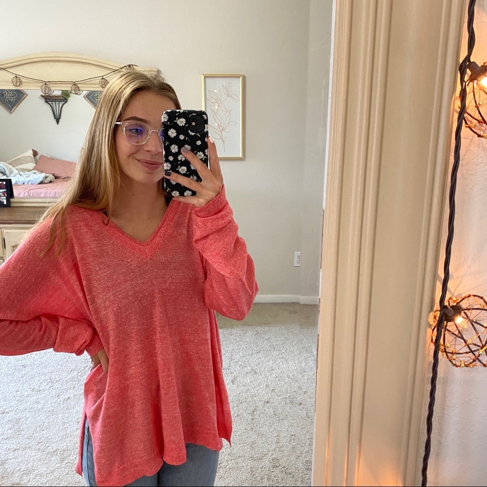 J CREW LARGE PINK VNECK SWEATER NWOT - Picture 6 of 8
